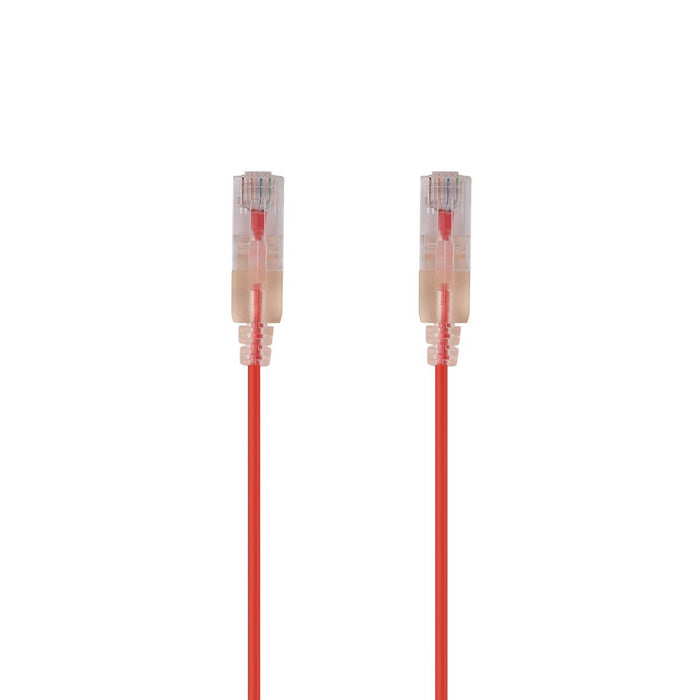 DYNAMIX 1.5m Cat6A 10G Red UTP LSZH Patch Lead 30AWG 802.3af Unshielded Plug.