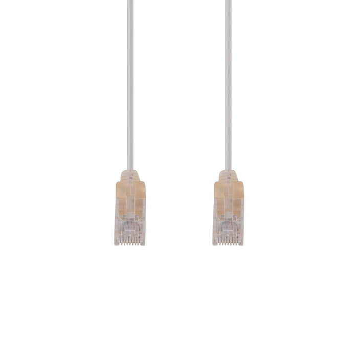 DYNAMIX 0.75m Cat6A 10G White UTP LSZH Patch Lead 30AWG 802.3af Unshielded Plug.
