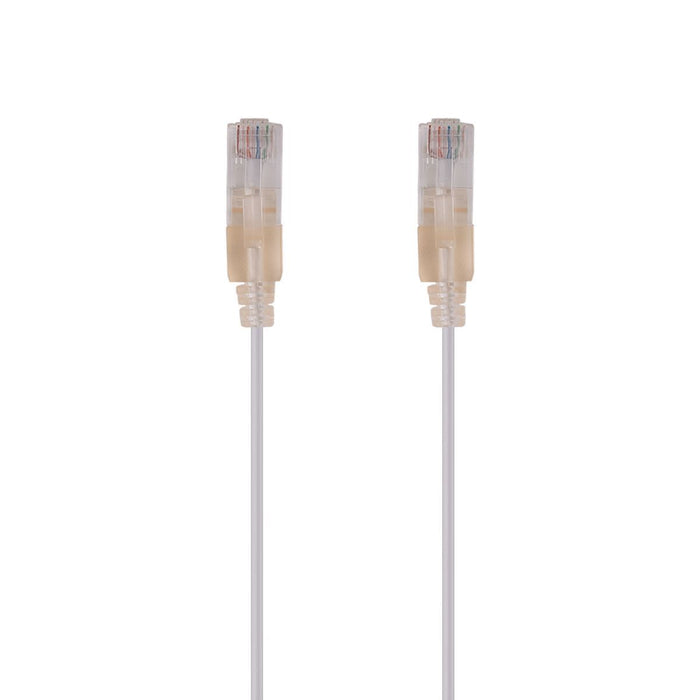 DYNAMIX 1.5m Cat6A 10G White UTP LSZH Patch Lead 30AWG 802.3af Unshielded Plug.