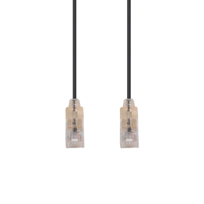 DYNAMIX 1.25m Cat6A 10G Black UTP LSZH Patch Lead 30AWG 802.3af Unshielded Plug.