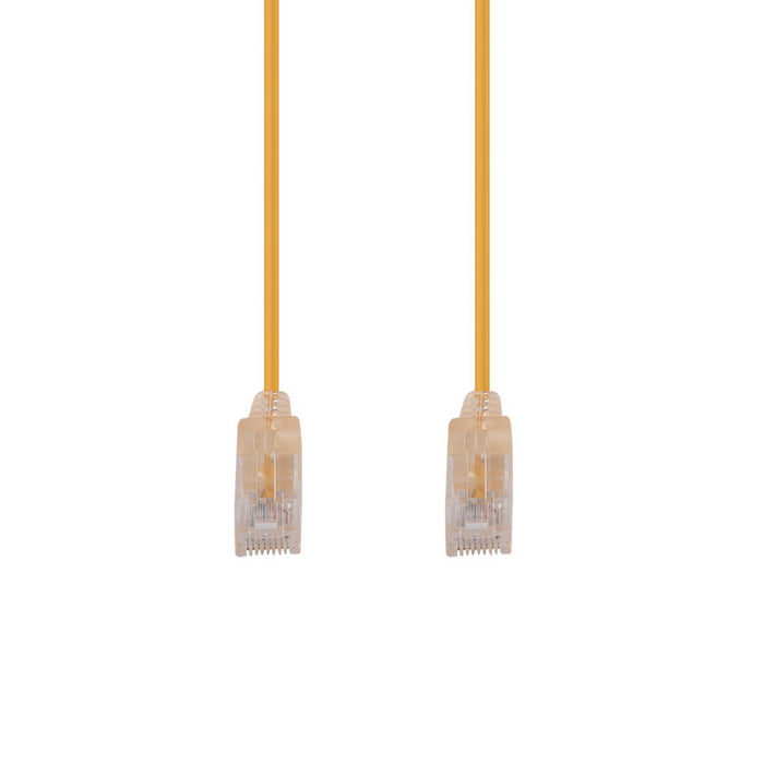 DYNAMIX 0.25m Cat6A 10G Yellow UTP LSZH Patch Lead 30AWG 802.3af Unshielded Plug.