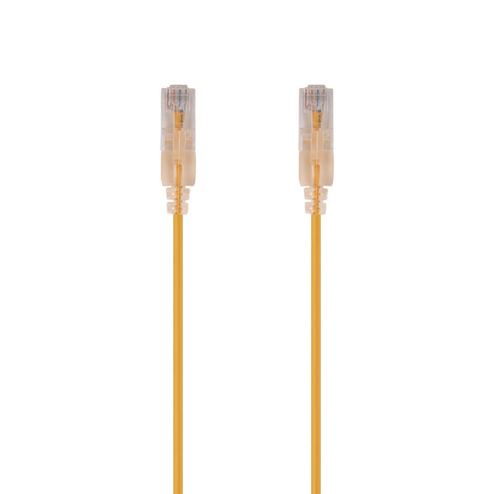 DYNAMIX 1.5m Cat6A 10G Yellow UTP LSZH Patch Lead 30AWG 802.3af Unshielded Plug.