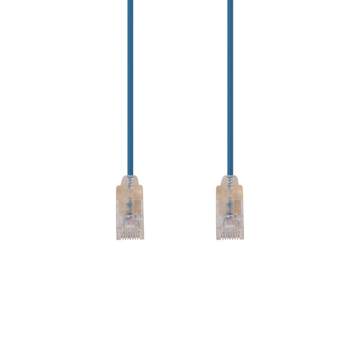 DYNAMIX 0.25m Cat6A 10G Blue UTP LSZH Patch Lead 30AWG 802.3af Unshielded Plug.