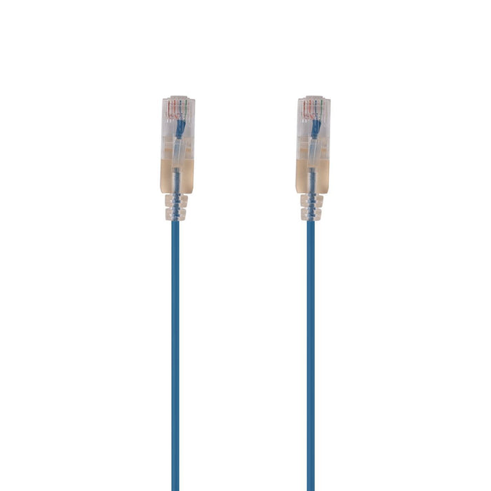 DYNAMIX 1.5m Cat6A 10G Blue UTP LSZH Patch Lead 30AWG 802.3af Unshielded Plug.