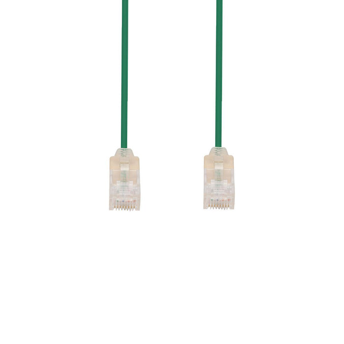 DYNAMIX 0.5m Cat6A 10G Green UTP LSZH Patch Lead 30AWG 802.3af Unshielded Plug.