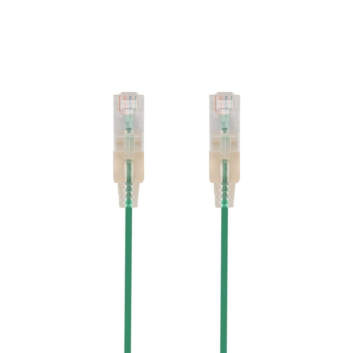 DYNAMIX 0.5m Cat6A 10G Green UTP LSZH Patch Lead 30AWG 802.3af Unshielded Plug.