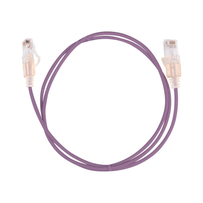 DYNAMIX 1.5m Cat6A 10G Purple UTP LSZH Patch Lead 30AWG 802.3af with Unshielded Plug.