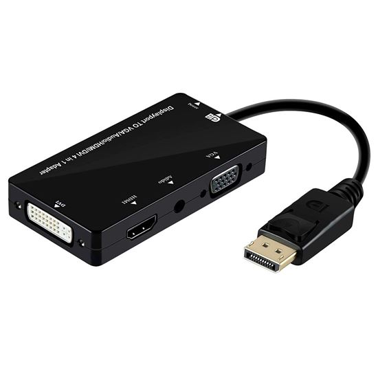DYNAMIX DisplayPort 4-in-1 Adaptor DisplayPort Male to HDMI, DVI, VGA Female.
