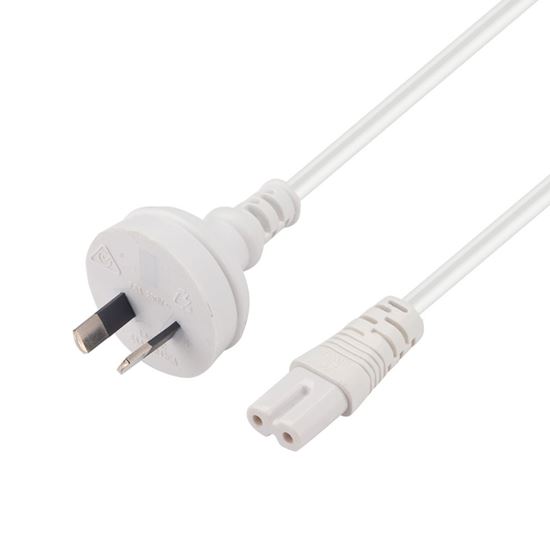 2M 2-Pin plug to C7 Figure 8 connector 7.5A. SAA  power cord 0.75mm LX2001