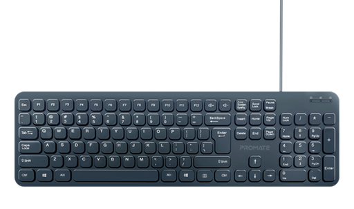 PROMATE Ultra-Slim Wired Keyboard with Angled Kickstand. Dedicated Volume Contro