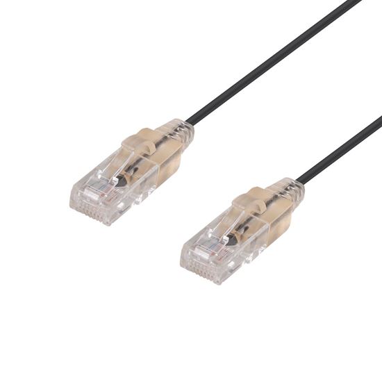 DYNAMIX 2.5m Cat6A 10G Black Ultra-Slim Component Level UTP Patch Lead (30AWG) w