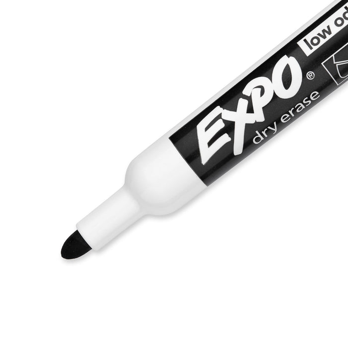 EXPO Dry Erase Markers Bullet Marker 12-Pack. Black Colour. Bright, Vivid, Non-t