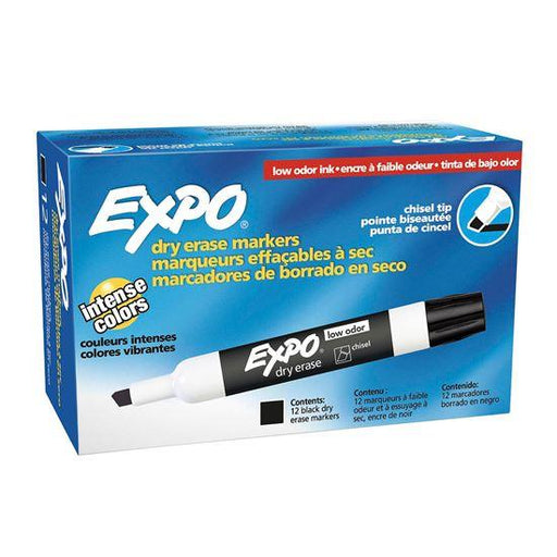 EXPO Dry Erase Markers Chisel Tip. 12-Pack. Black Colour. Bright, Vivid, Non-tox - LX2001 - Homewares, Outdoor, Phone Accessories, Cases, Speakers, Headphones + More -