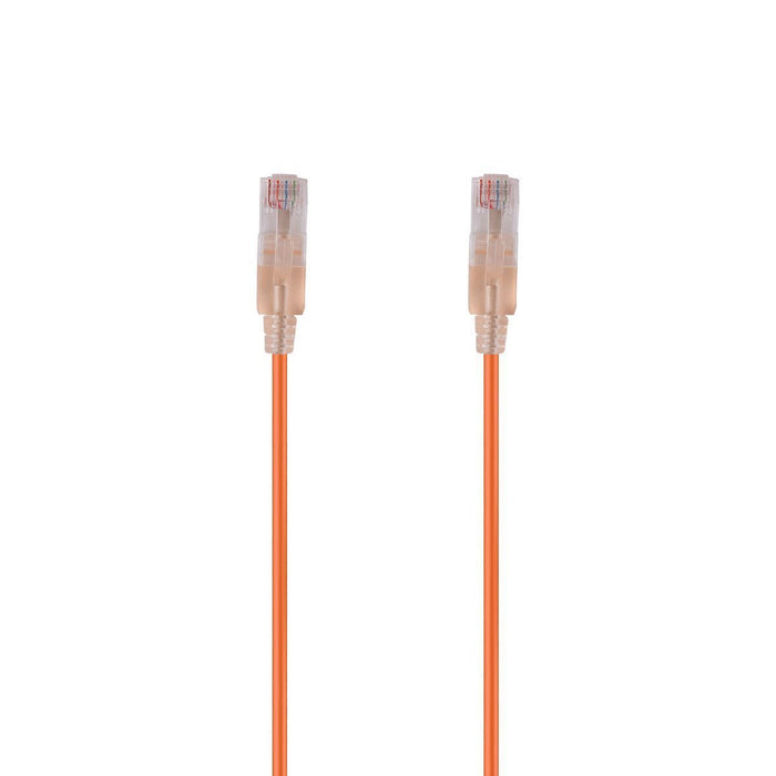 DYNAMIX 1.25m Cat6A 10G Orange UTP LSZH Patch Lead 30AWG 802.3af Unshielded Plug.