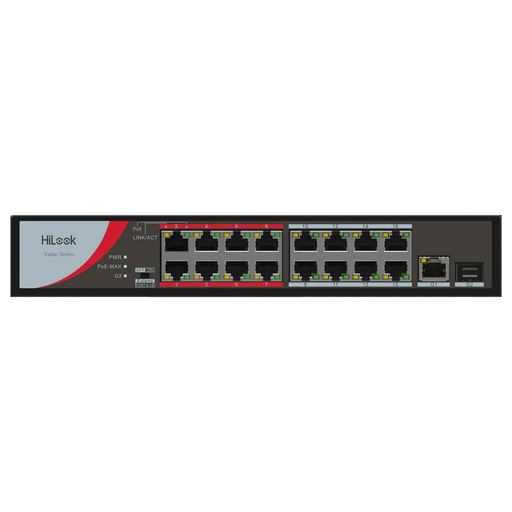 HILOOK 16 Port 10/100 Fast Ethernet Unmanaged POE Switch with 130W 16x 100Mbps P - LX2001 - Homewares, Outdoor, Phone Accessories, Cases, Speakers, Headphones + More -