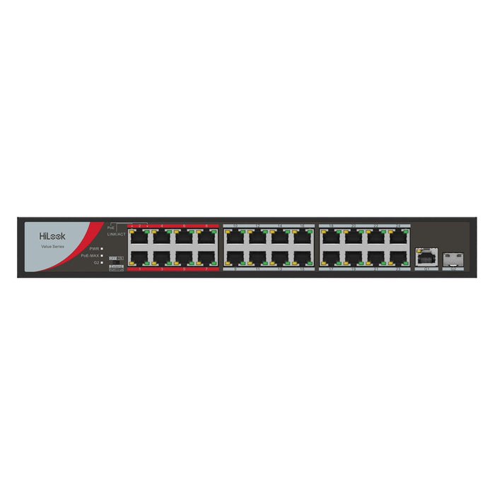 HILOOK 24 Port 10/100 Fast Ethernet Unmanaged POE Switch with 230W 24x 100Mbps P