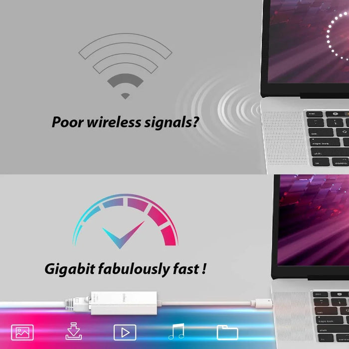 EDIMAX USB-C to Gigabit Ethernet Adapter. Plug-and-Play. Backward compatible wit - LX2001 - Homewares, Outdoor, Phone Accessories, Cases, Speakers, Headphones + More -