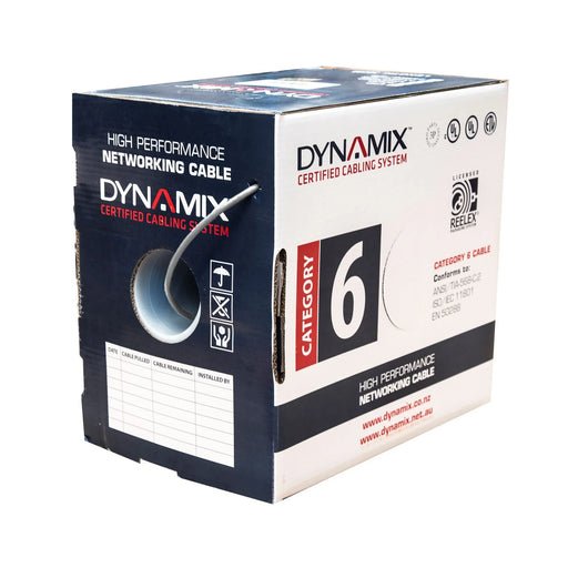 DYNAMIX 305m Cat6 Grey UTP SOLID Cable Roll, 250MHz, 24AWGx4P. External O.D. 4.9 - LX2001 - Homewares, Outdoor, Phone Accessories, Cases, Speakers, Headphones + More -