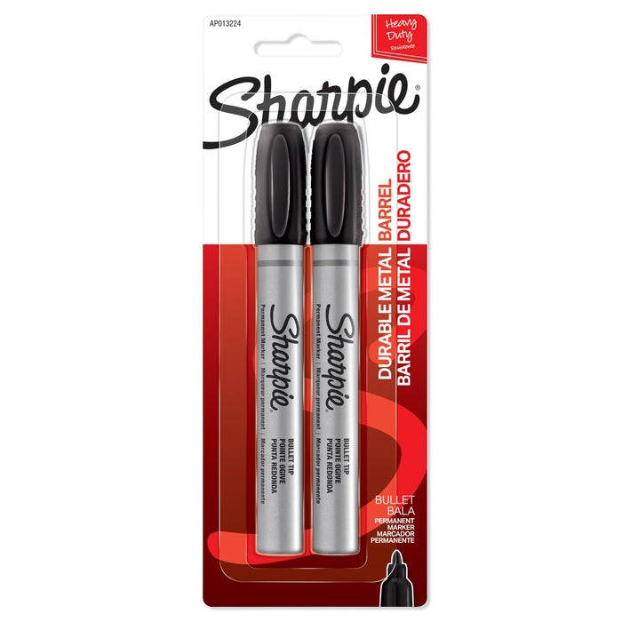 SHARPIE Metal Permanent Marker with Durable Bullet Tip. 2-Pack Tough, Durable, &