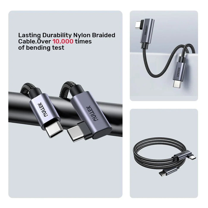 UNITEK 3m USB-C to Right Angled 90 Degree USB-C Connector. Supports 100W PD Fast - LX2001 - Homewares, Outdoor, Phone Accessories, Cases, Speakers, Headphones + More -