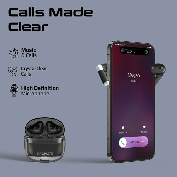 PROMATE In-Ear HD Bluetooth Earbud with Intellitouch & 300mAh Charging Case. Erg - LX2001 - Homewares, Outdoor, Phone Accessories, Cases, Speakers, Headphones + More -