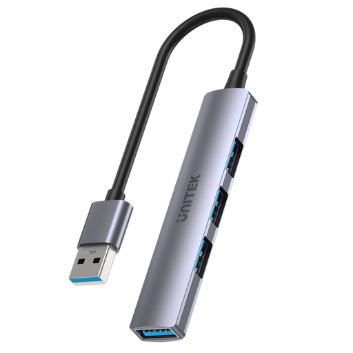 UNITEK 4-in-1 USB Multi-port Ultra Slim Hub with USB-A Connector. Includes 1x US