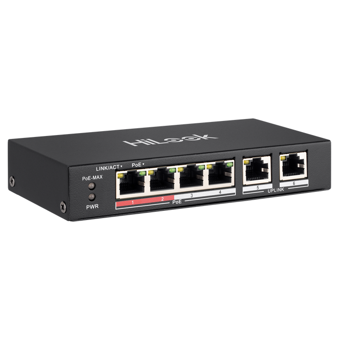 HILOOK 4 Port 10/100 Fast Ethernet Unmanaged POE Switch with 35W 4x 100Mbps PoE