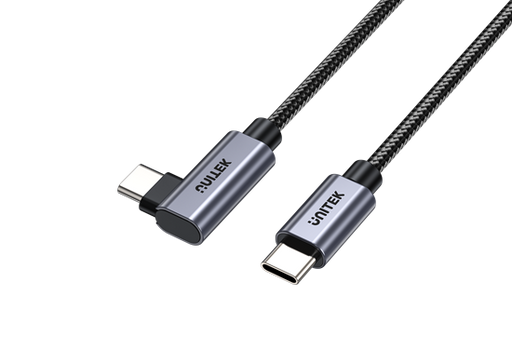 UNITEK 0.5m USB-C to Right Angled 90 Degree USB-C Connector. Supports 100W PD Fa