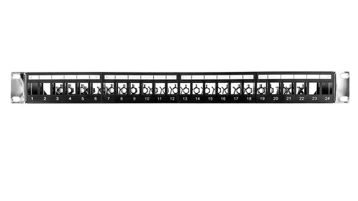 DYNAMIX 24 Port 19'' 1RU STP / UTP Unloaded Keystone Patch Panel with Rear Cable