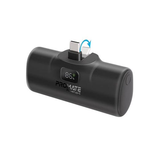 PROMATE 5000mAh Ultra Compact 20W Power Bank with Built-in USB-C Foldable Connec