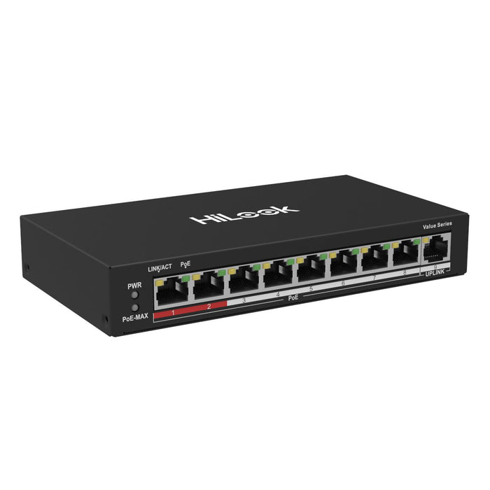 HILOOK 8 Port 10/100 Fast Ethernet Unmanaged POE Switch with 60W. 8x 100 Mbps Po