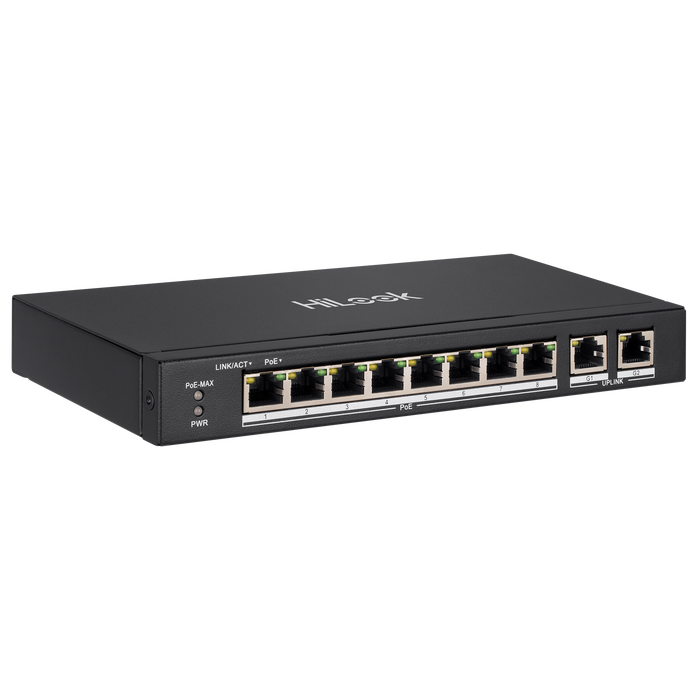 HILOOK 8 Port 10/100 Fast Ethernet Unmanaged POE Switch with 60W 8x 100Mbps PoE