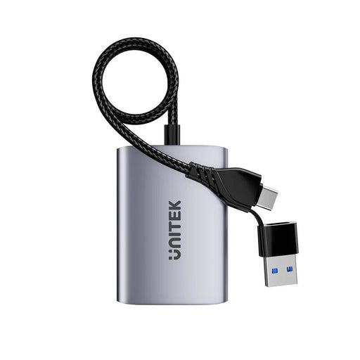 UNITEK HDMI Dual Port Adapter with 60cm Cable & USB-A&USB-C Connectors Mirror or