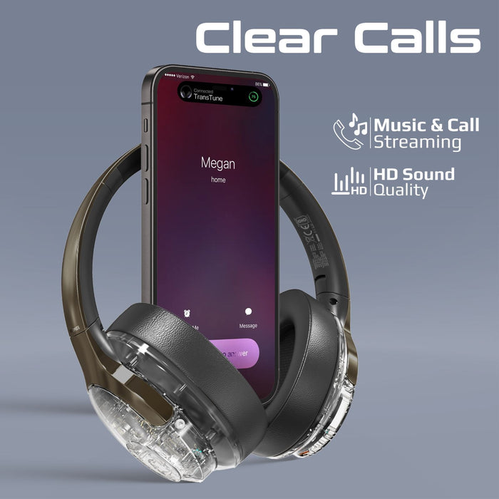 PROMATE HiFi Stereo Wireless Bluetooth Active Noice Cancelling Headphones with R