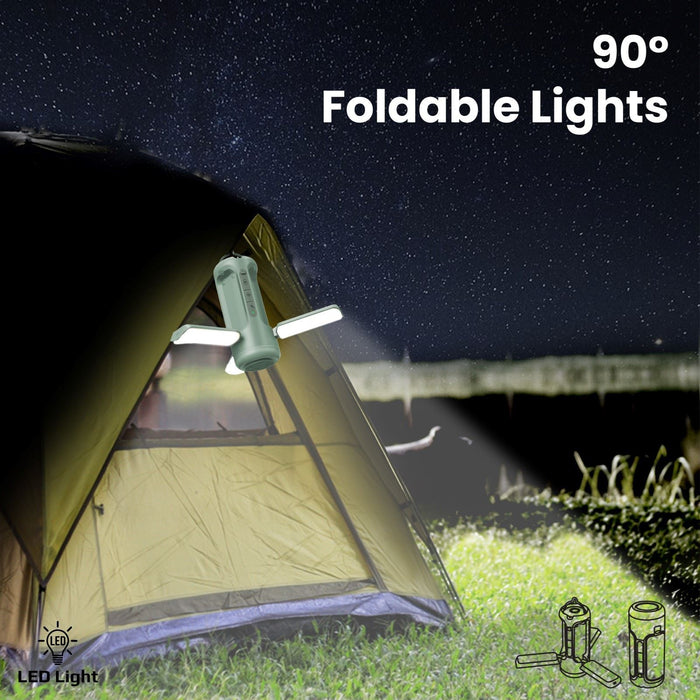 PROMATE 4-in-1 Portable Camping Kit with LED Light; 6000mAh Power Bank; LED Torc