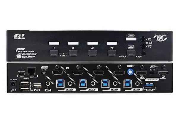 REXTRON 4-Port Seamless True 4K KVM Switch with Video Matrix, PbP Mode, MbM Mode - LX2001 - Homewares, Outdoor, Phone Accessories, Cases, Speakers, Headphones + More -