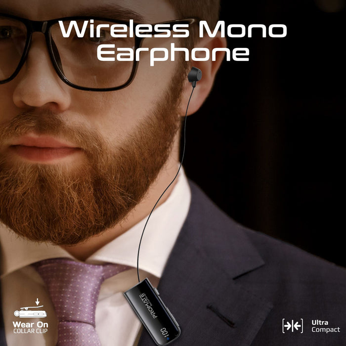 PROMATE Mono Bluetooth Earphone with Dynamic HD Sound & Built-in Mic Retractable
