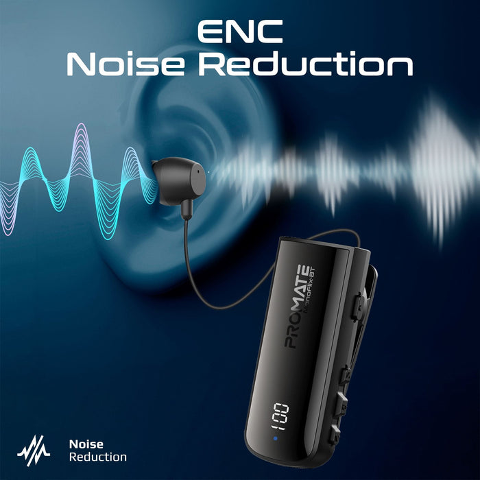 PROMATE Mono Bluetooth Earphone with Dynamic HD Sound & Built-in Mic Retractable