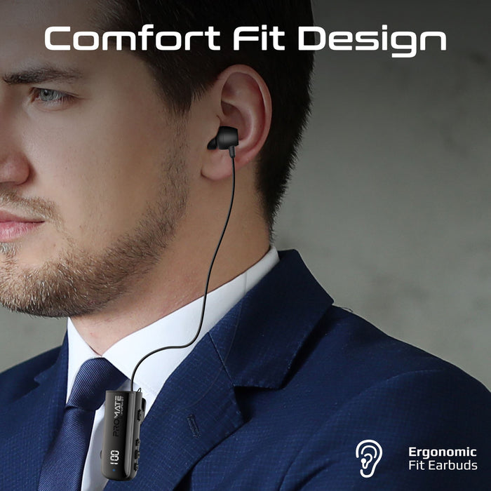 PROMATE Mono Bluetooth Earphone with Dynamic HD Sound & Built-in Mic Retractable