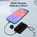 PROMATE 10000mAh 30W PD Ultra-Fast Power Bank with Built-in USB-C Cable & Apple