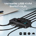 PROMATE KVM Switch with 4x USB-A 3.0 5Gbps Outputs & 4x HDMI UHD 4K@60Hz Ports.