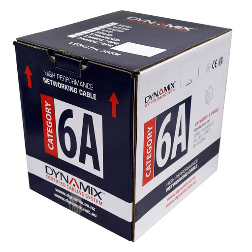 DYNAMIX 305m Cat6A Blue F/UTP Cable Roll; 500MHz; 23AWGx4P LSZH Jacket; Supplied