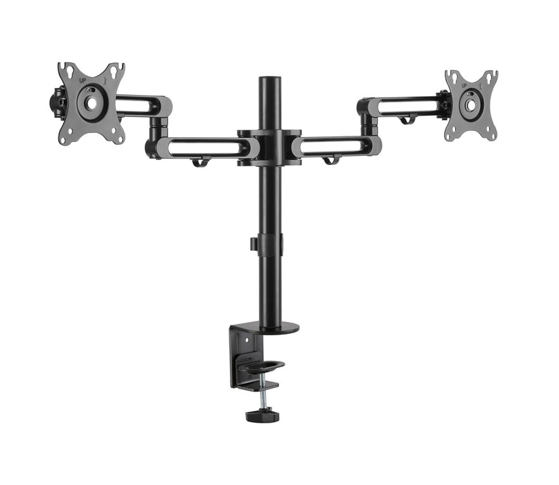 BRATECK 17-32" Dual Monitor Desk Articulating Mount Arm Bracket. Free-Tilting De