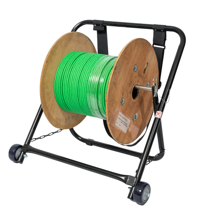 DYNAMIX Foldable Cable Caddy with Wheels and Pull Strap. Holds Cable Reel up to
