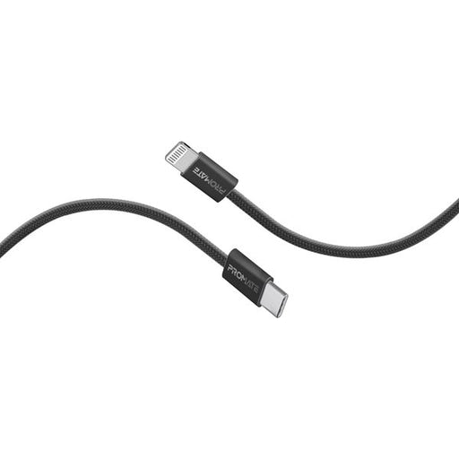 PROMATE 1.2m 27W PD USB-C to Lightning Connector Cable. Fabric Braided Cable, 25