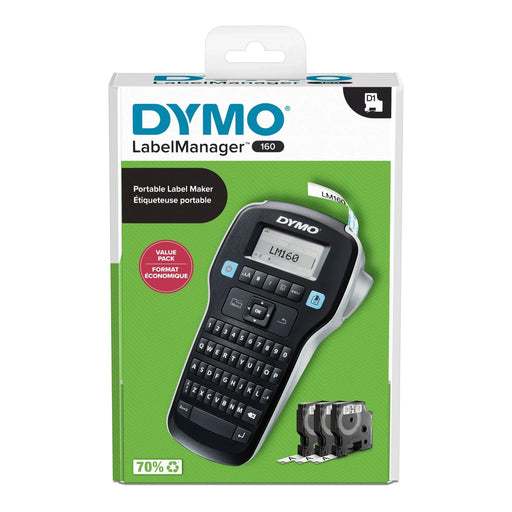 DYMO LabelManager 160p Portable Label Maker Value Pack. Includes 3x D1 Rolls of - LX2001 - Homewares, Outdoor, Phone Accessories, Cases, Speakers, Headphones + More -