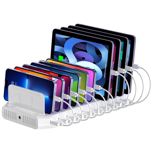 UNITEK 10-Port 60W Smart Charging Station with 10x 2.4A USB-A Ports. Power: 60W.