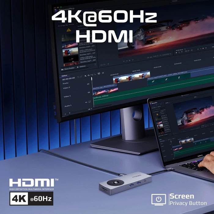 PROMATE 14-in-1 USB Multi-port Hub with USB-C Connector. Includes 1x HDMI Port; - LX2001 - Homewares, Outdoor, Phone Accessories, Cases, Speakers, Headphones + More -