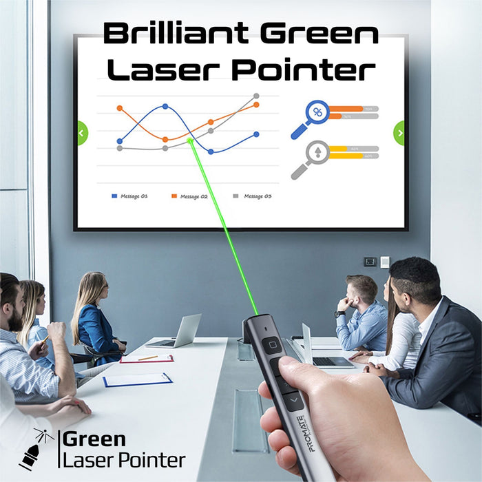 PROMATE Universal Intuitive Laser Pointer with Built-in Stylus Pen. 220mAh Built
