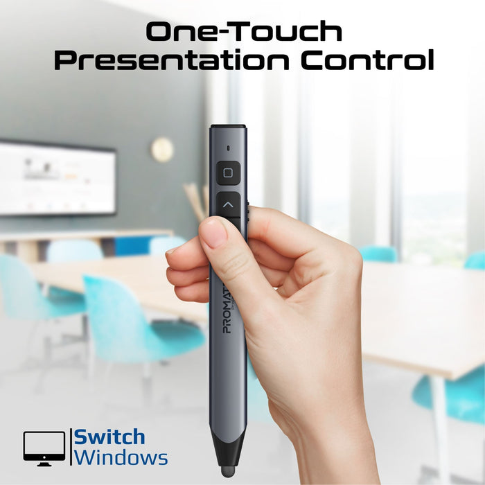 PROMATE Universal Intuitive Laser Pointer with Built-in Stylus Pen. 220mAh Built